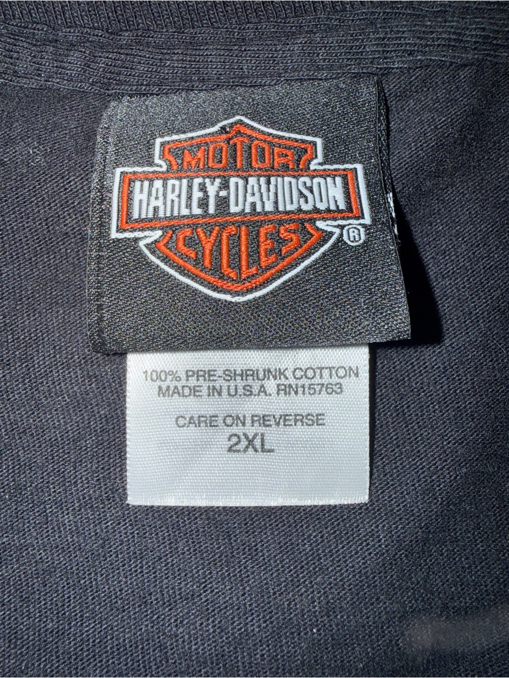 Harley-Davidson Black Tee with Orange and Yellow Logo - Picture 4 of 4